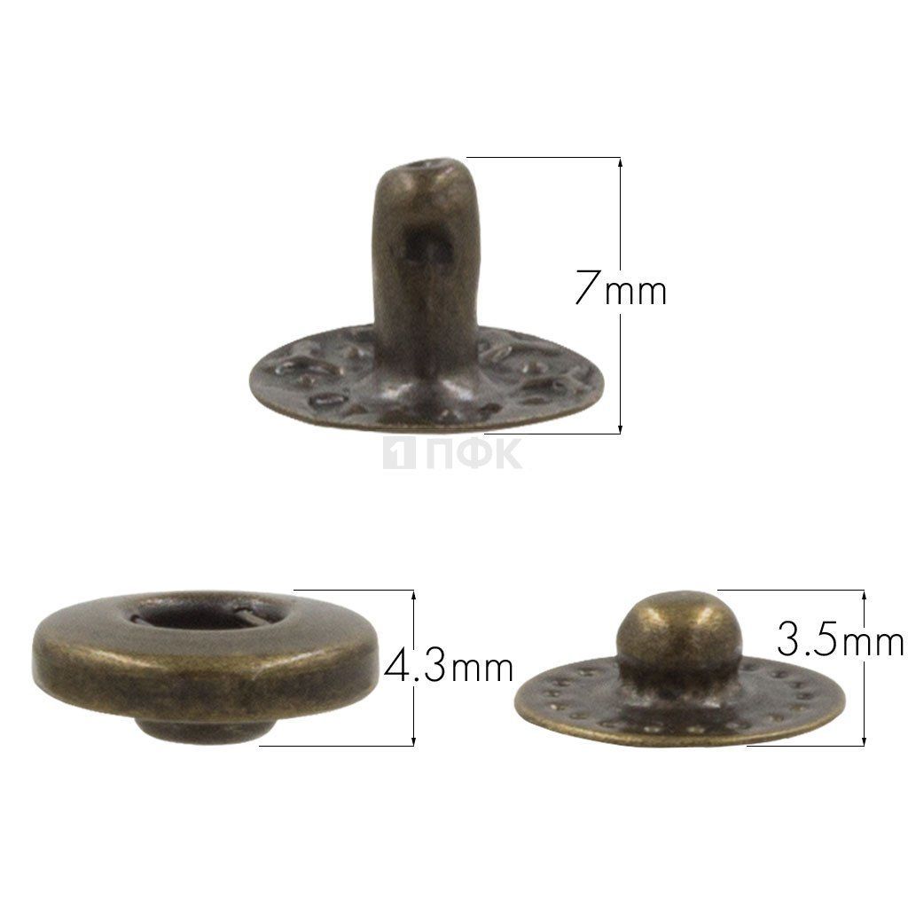 3 Части кнопки для одежды 12,5мм Альфа нерж цв антик (уп 1440шт) NEW STAR — ПФКР 3 Части кнопки для одежды 12,5мм Альфа нерж цв антик (уп 1440шт) NEW STAR