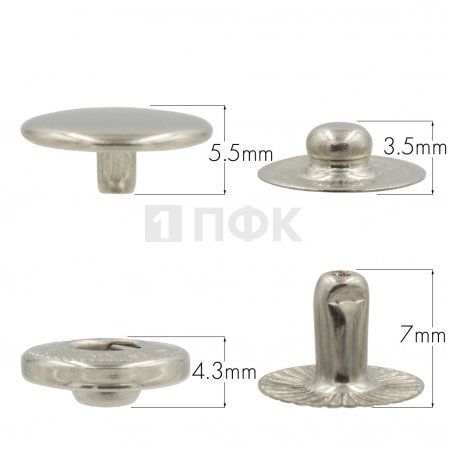 Кнопка для одежды 12,5мм Альфа латунь цв никель (уп 1440шт) NEW STAR Кнопка для одежды 12,5мм Альфа латунь цв никель (уп 1440шт) NEW STAR