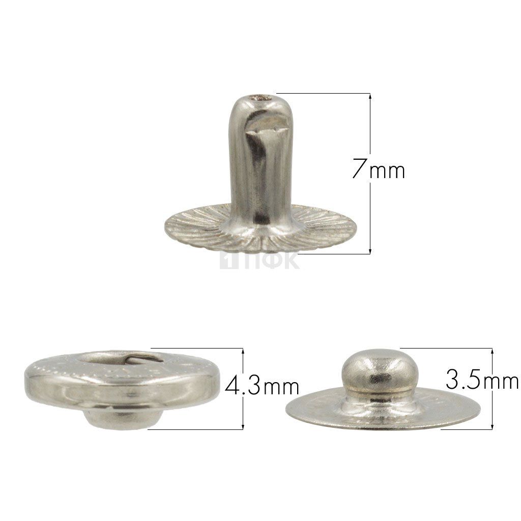 3 Части кнопки для одежды 12,5мм Альфа сталь цв никель (уп 1440шт) NEW STAR — ПФКР 3 Части кнопки для одежды 12,5мм Альфа сталь цв никель (уп 1440шт) NEW STAR