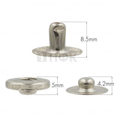 3 Части кнопки для одежды 15мм Альфа сталь цв никель (уп 720шт) NEW STAR