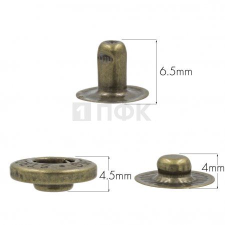 3 Части кнопки для одежды 12,5мм Альфа латунь цв антик (уп 1440шт) STRONG 3 Части кнопки для одежды 12,5мм Альфа латунь цв антик (уп 1440шт) STRONG