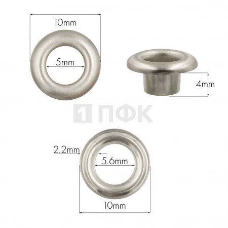 Люверсы №3 5мм нерж цв никель (уп 5000шт) Люверсы №3 5мм нерж цв никель (уп 5000шт)