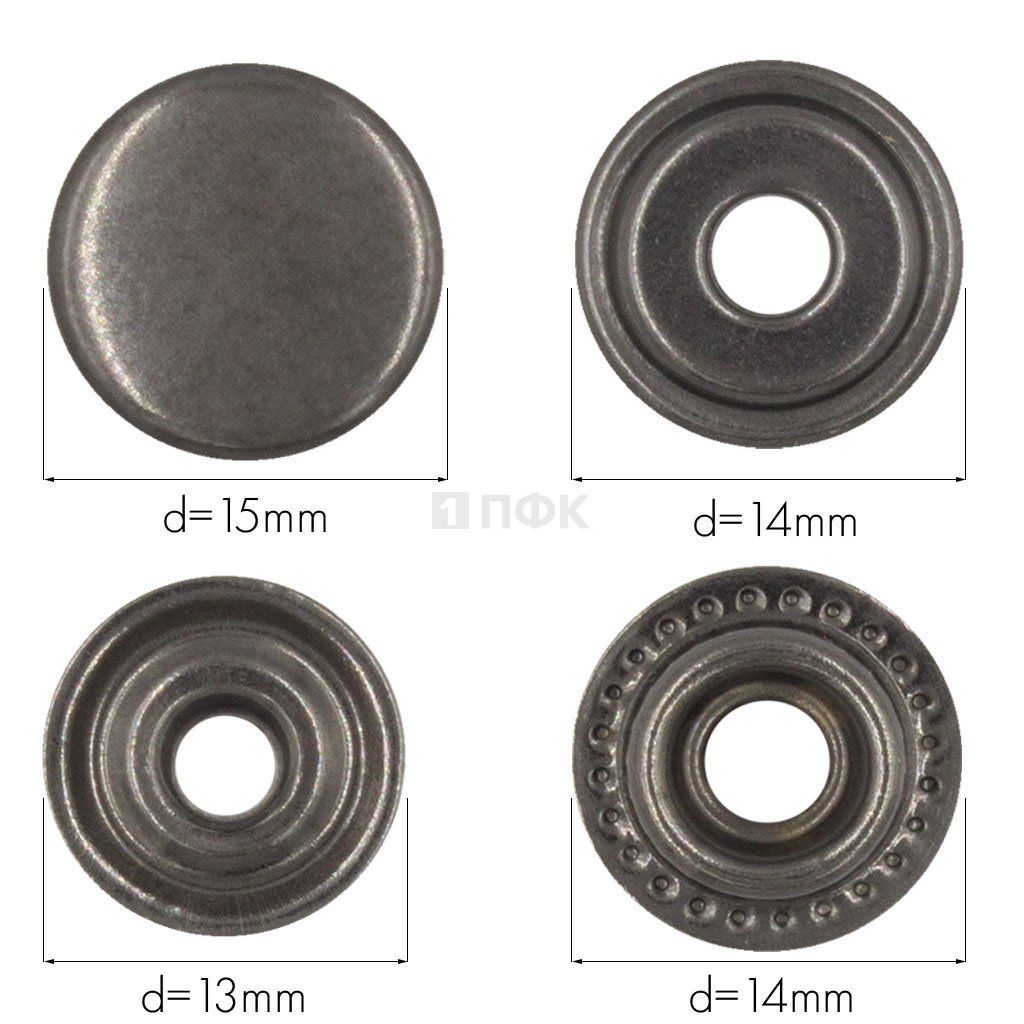 Кнопка для одежды 15мм №61 латунь цв никель тем (уп 720шт) STRONG — ПФКР Кнопка для одежды 15мм №61 латунь цв никель тем (уп 720шт) STRONG