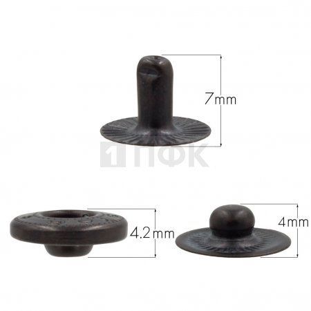 3 Части кнопки для одежды 12,5мм Альфа нерж цв оксид (уп 1440шт) DNG 3 Части кнопки для одежды 12,5мм Альфа нерж цв оксид (уп 1440шт) DNG