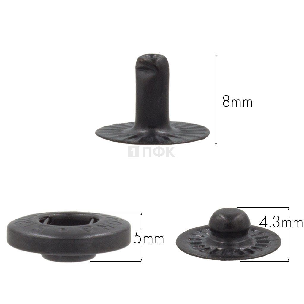 3 Части кнопки для одежды 15мм Альфа латунь цв оксид (уп 720шт) STRONG