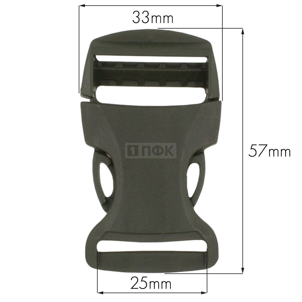 Фастекс БФ-25 (защелка-трезубец) ПФЛ 25мм цв хаки (уп 100шт)