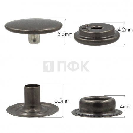 Кнопка для одежды 15мм №61 нерж цв никель тем (уп 720шт) DNG