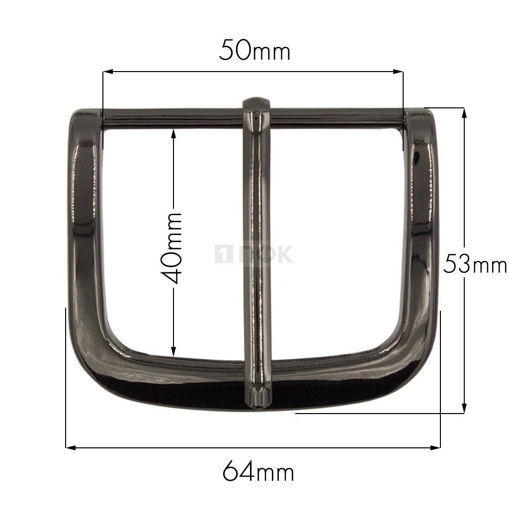 Пряжка металлическая ременная 50мм 4244 цв темный никель (уп 54шт)