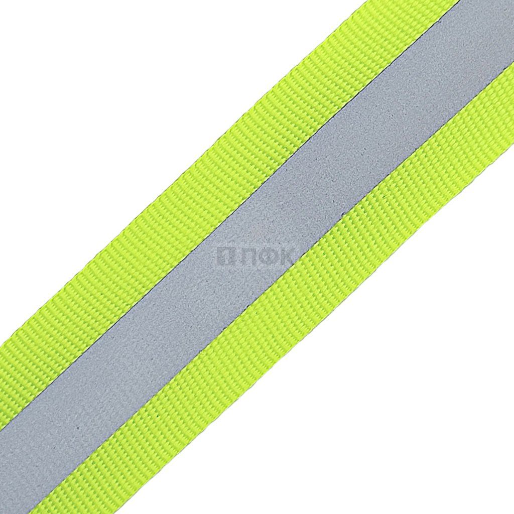 Стропа светоотражающая 25мм цв неон-лимон (рул 50м)