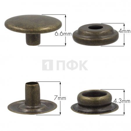 Кнопка для одежды 15мм №61 сталь цв антик (уп 720шт) NEW STAR