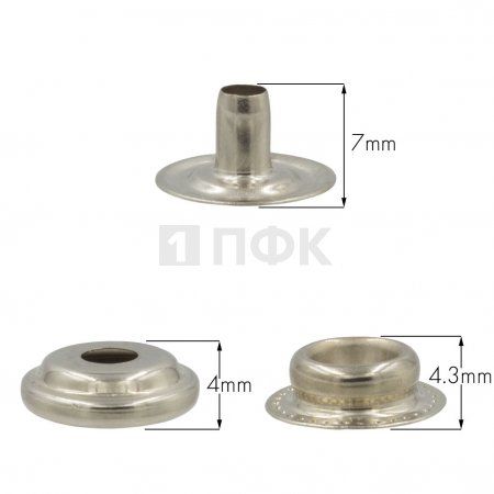 3 Части кнопки для одежды 15мм №61 сталь цв никель (уп 720шт) NEW STAR