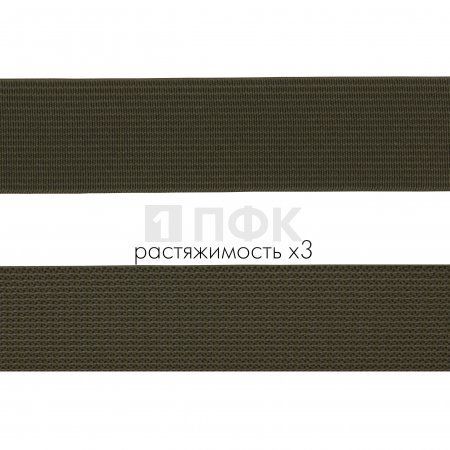 Резинка тканая 25мм 16 гр/м цв хаки (уп 40м/480м) РБ