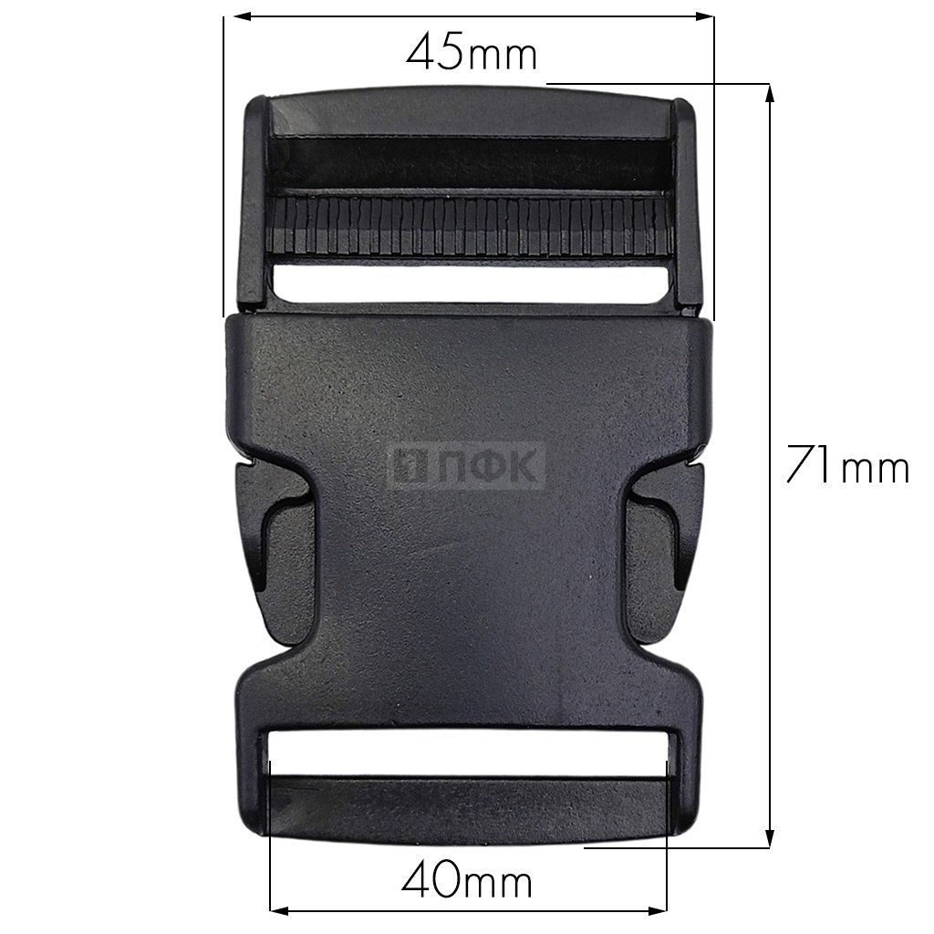 Фастекс (защелка-трезубец) ПП 40мм цв черный (уп 2000шт) — ПФКР Фастекс (защелка-трезубец) ПП 40мм цв черный (уп 2000шт)